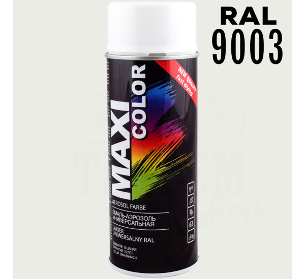 Краска универсальная | Maxi Color | Аэрозоль 400 мл &mdash; RAL 9003 Сигнальный белый