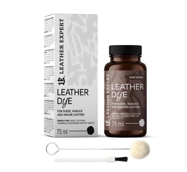 Фарба для замші, нубука та аніліну | Leather Expert Dye | Баночка 75 мл — Чорний