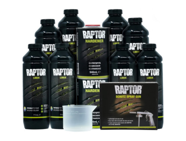 Защитное покрытие повышенной прочности + валик | RAPTOR King of Tough | 1 л — Белый