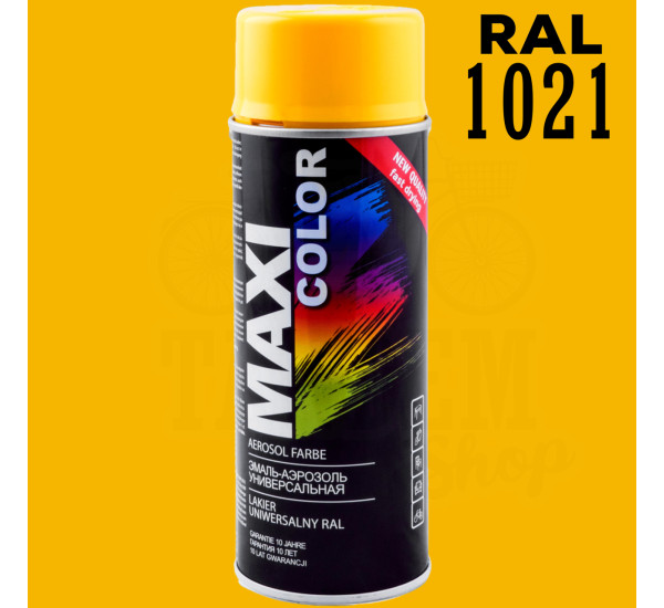 Краска универсальная | Maxi Color | Аэрозоль 400 мл &mdash; RAL 1021 Рапс желтый