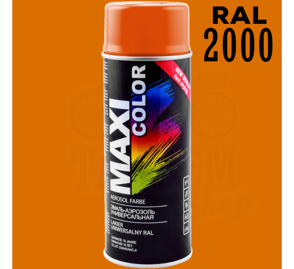Краска универсальная | Maxi Color | Аэрозоль 400 мл &mdash; RAL 2000 Желто-оранжевый