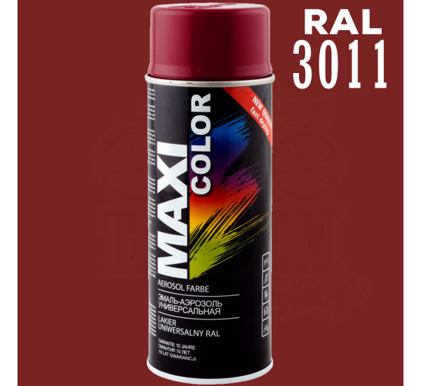 Краска универсальная | Maxi Color | Аэрозоль 400 мл &mdash; RAL 3011 Коричнево-красный
