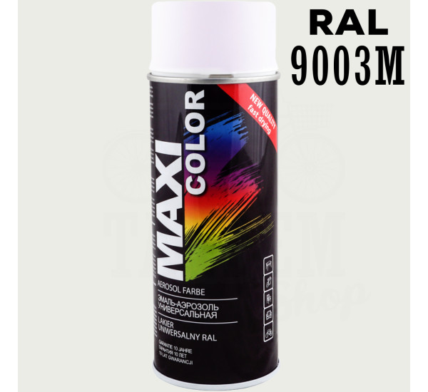 Краска универсальная | Maxi Color | Аэрозоль 400 мл &mdash; RAL 9003M Сигнальный белый мат.