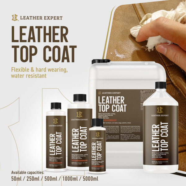 Лак для фарбування шкіри матовий | Leather Expert Top Coat| Пляшка 50 мл