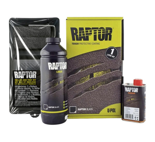Защитное покрытие повышенной прочности + валик | RAPTOR King of Tough | 1 л &mdash; Белый