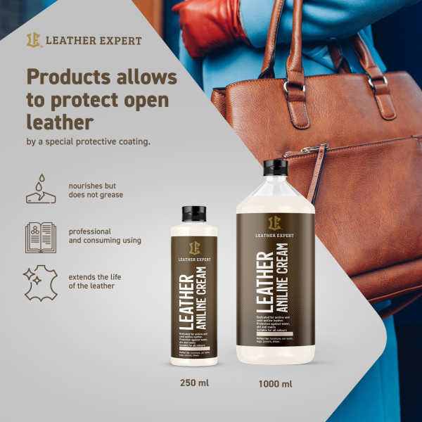 Кондиционер для анилина | Leather Expert Aniline Cream | Бутылка 250 мл
Кондиционер для анилиновой кожи | Leather Expert Aniline Cream | Бутылка 250 мл