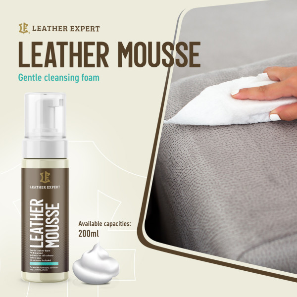 Очиститель для кожи пенный | Leather Expert Mousse | Спрей 200 мл