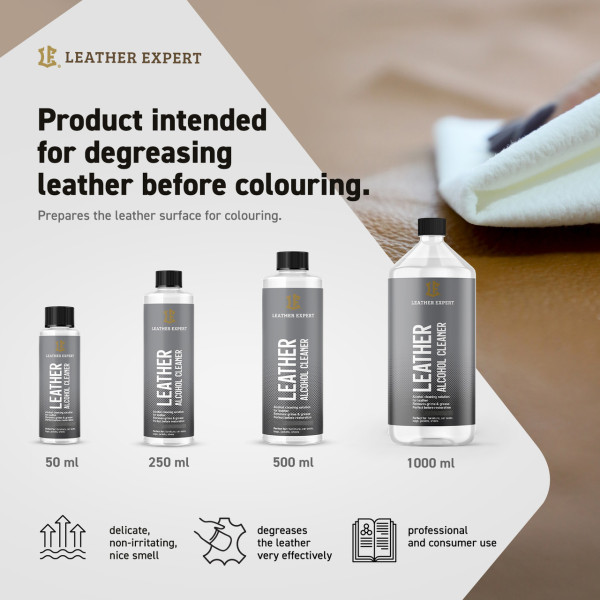 Спиртовий знежирювач для фарбування шкіри Leather Expert Alcohol Cleaner | Пляшка 50 мл
