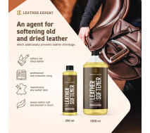 Захисне покриття для шкіри + розм'якшувач | Leather Expert Softener | Пляшка 250 мл
