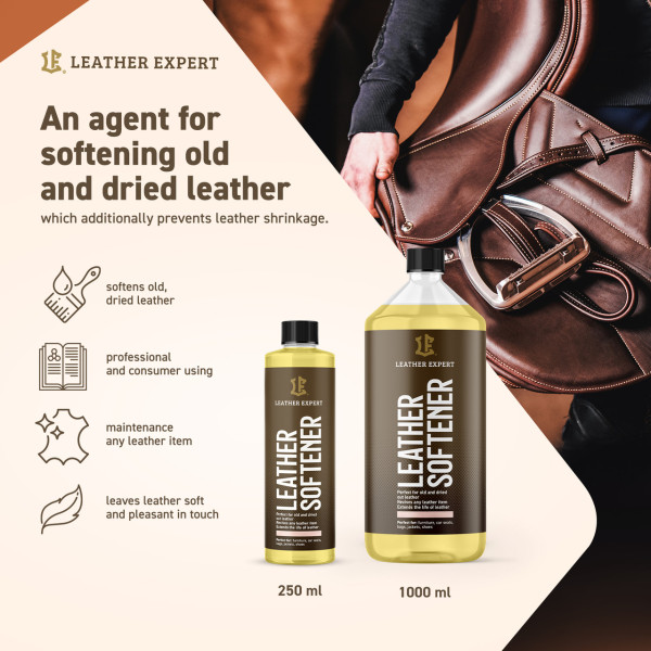 Захисне покриття для шкіри + розм'якшувач | Leather Expert Softener | Пляшка 250 мл