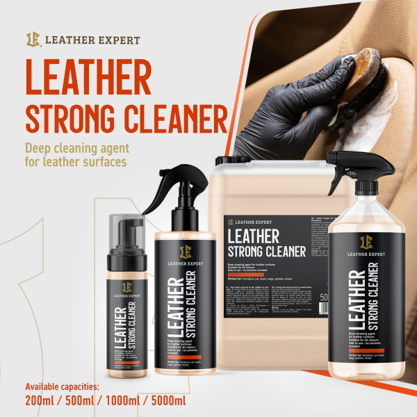 Очиститель для кожи сильнодействующий | Leather Expert Strong Cleaner | Спрей 200 мл