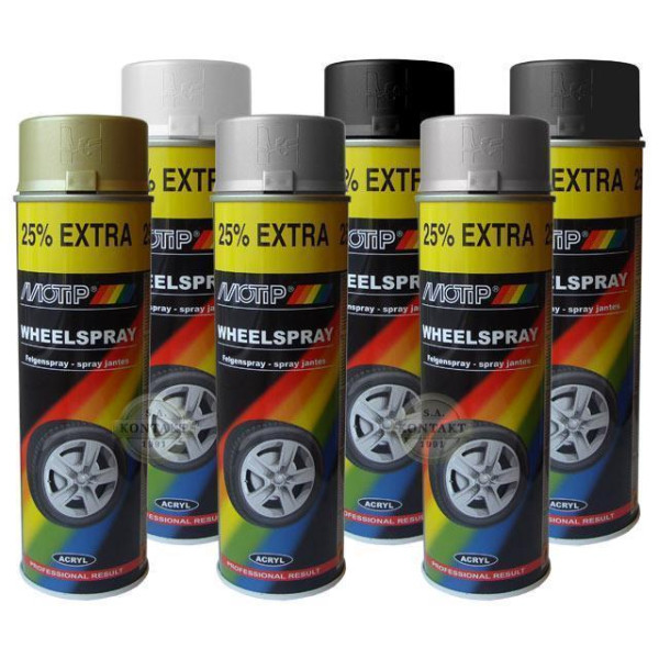 Краска для дисков | Motip Wheelspray | Аэрозоль 500 мл &mdash; Черный глянец